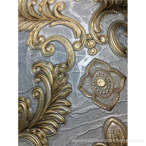 vinyl Emboss Waterproof wallpaper for wallcovering
